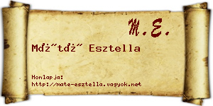 Máté Esztella névjegykártya